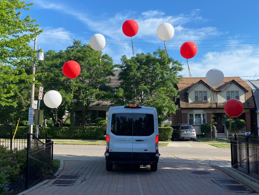 Jumbo Floating Entrance Arch | 36" Helium Sphere Walkway