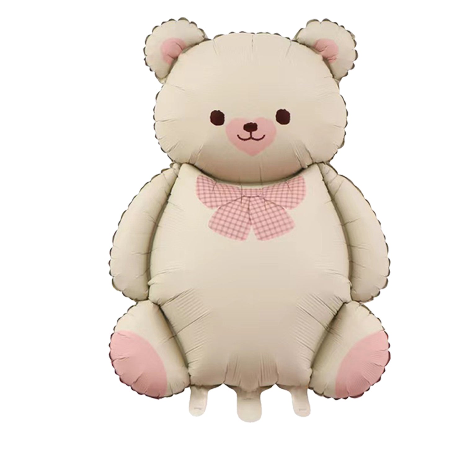 35" Matte Teddy Bear Cream/Pink Bear Balloon