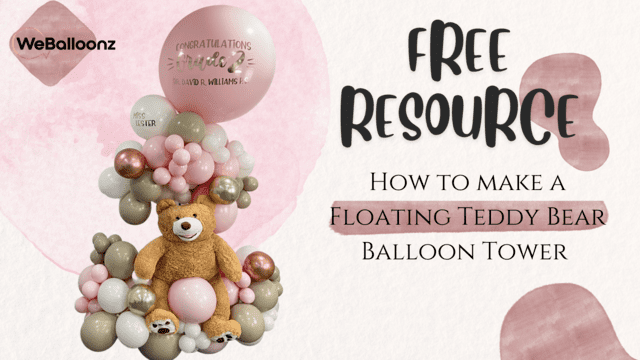 FLOATING TEDDY BEAR BALLOON TOWER